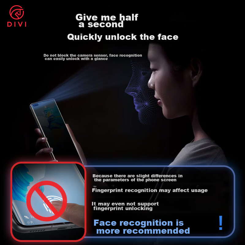 DIVI [28° True Privacy] Privacy Screen Protector for Huawei Mate40, Anti-Peeping Hydrogel Film for Mate40/40E, Full Coverage Non-Tempered Glass Film, Shatterproof Anti-Scratch Protective Film