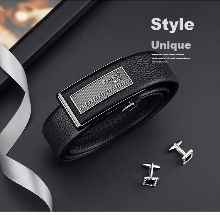 CROCODILE Men's Inner Belt, Top-Grain Leather, Automatic Buckle, Casual Waistband for Young Men, Gift 12968 for Boyfriend 2