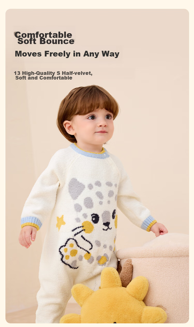 BALABALA Children's Clothing, Baby Romper, Newborn Onesie, Warm Half-Fleece Winter Outfit, Soft And Cute, 209425133201 4