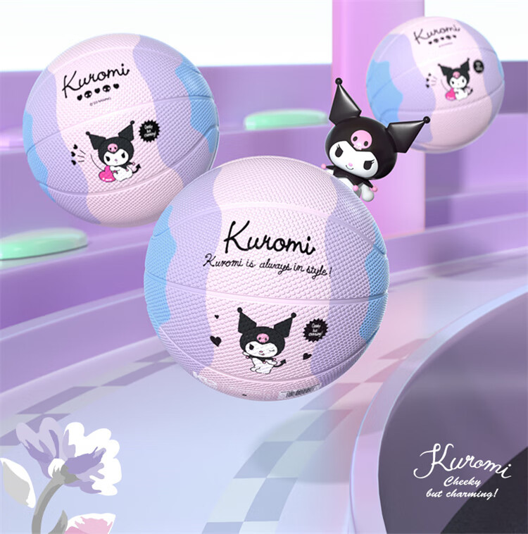 Mesuca Kids Basketball Size 5 Youth Girls Kuromi Series Foam Rubber Basketball Size 5 6