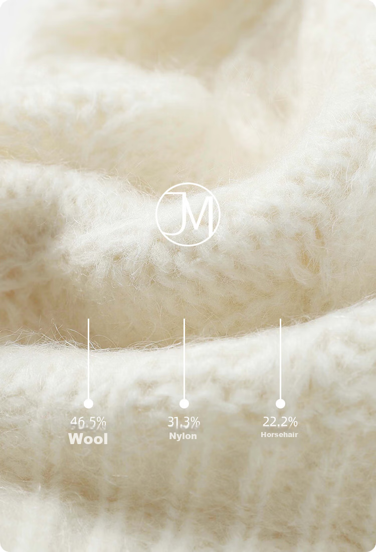 JIUMU Wool Warm Knit Hat, Autumn And Winter Sheepskin Knitted Hat, Cold Hat, Winter Hat, Outdoor Ear Protection Cold Cap for Wome 3