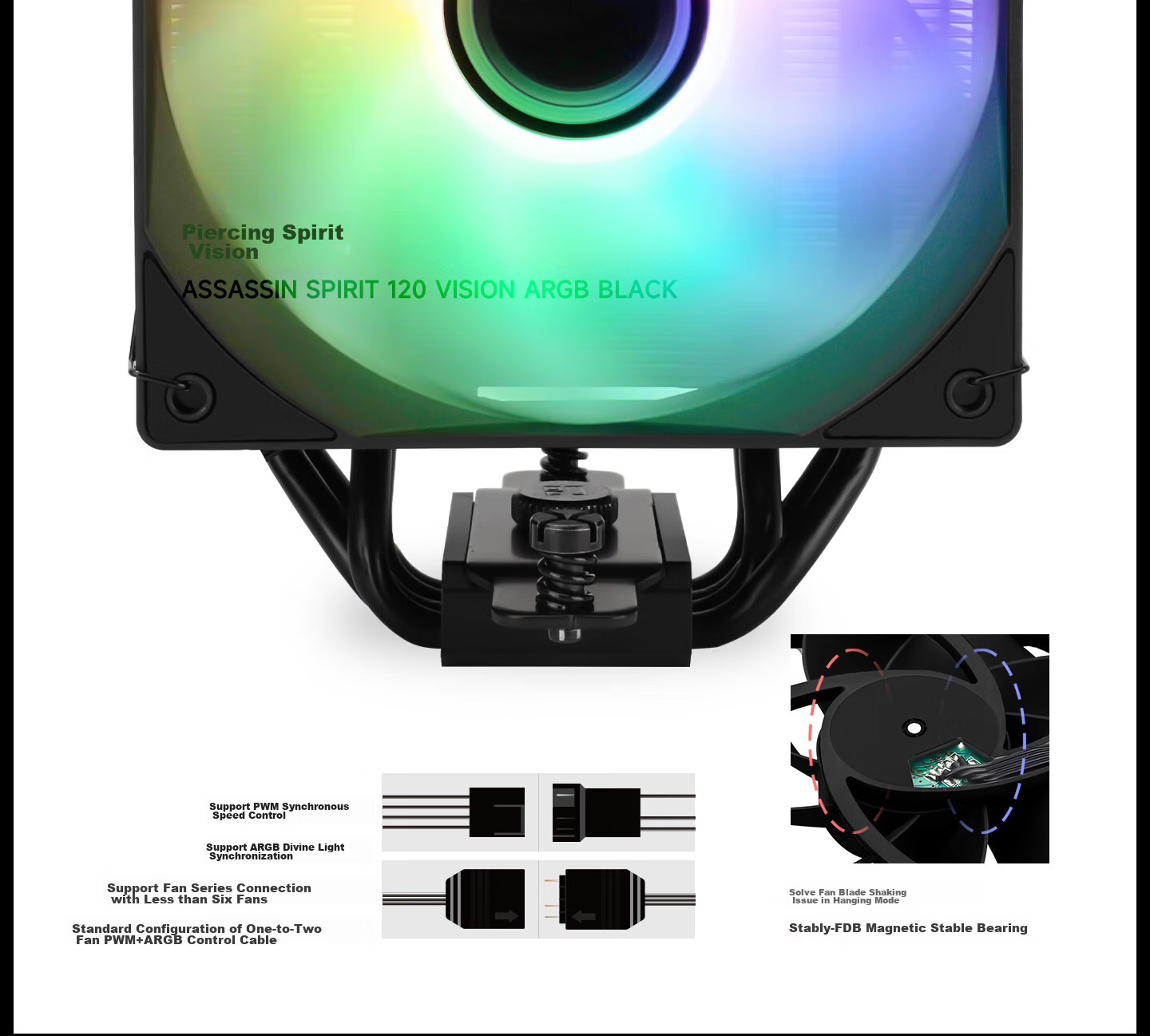 Thermalright Assassin Spirit 120 VISION ARGB BLACK CPU Air Cooler AS120 VISION ARGB BLACK 13