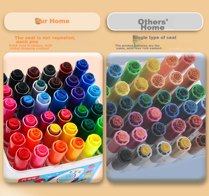 GRASP 36-Color Stamp Watercolor Pens for Children, Refillable, Safe for Students, Washable, Non-Staining, Drawing Pens for Kindergarten, Painting, Doodling, First Grade Birthday Gift, Popular Product 4