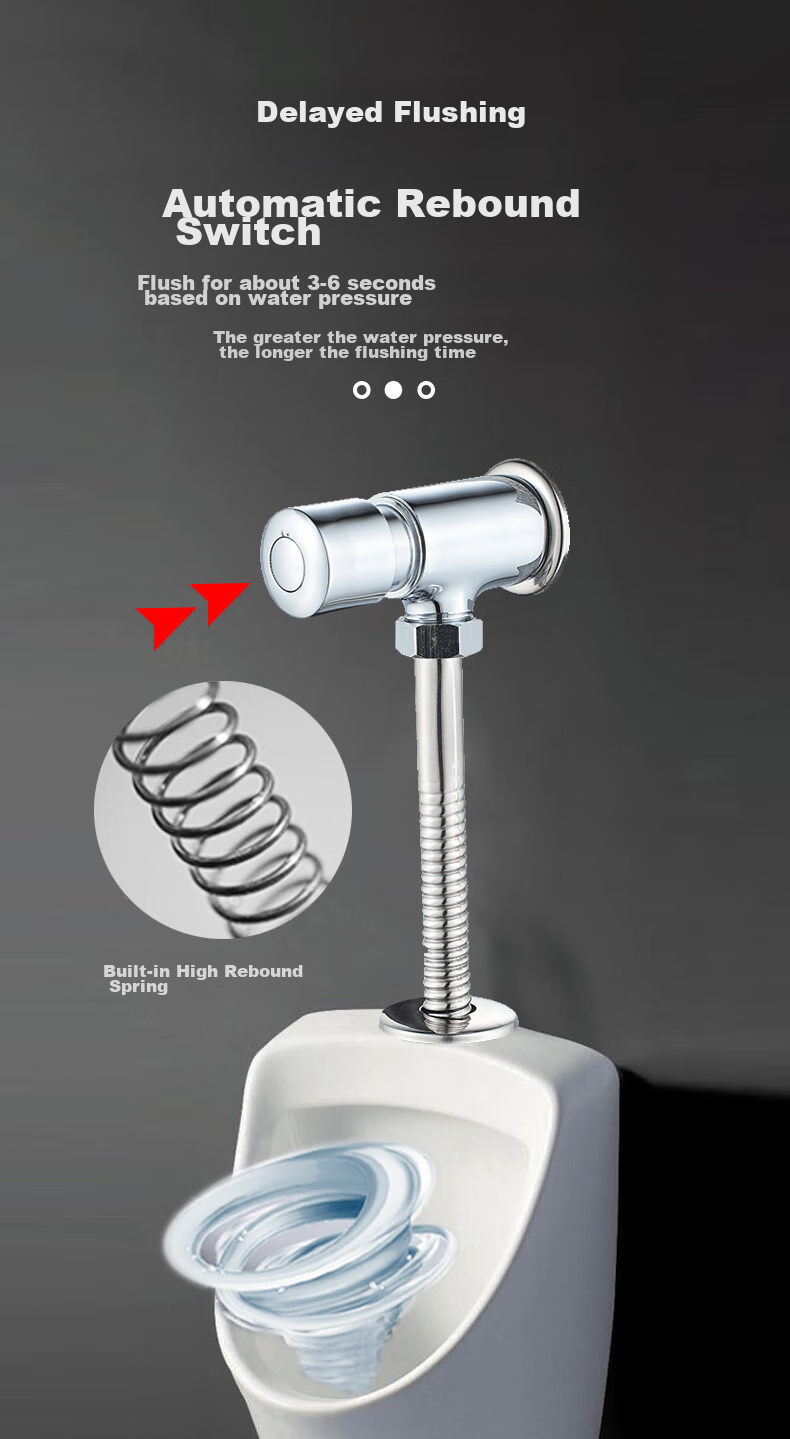BSITN Bathroom Urinal Flush Valve, Brass Hand-Operated Flush Valve, Toilet Urinal Switch Valve B5003 4