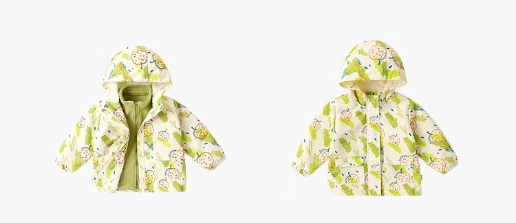 Dudujia Children's Windbreaker Jacket, Autumn And Winter Boys' Three-In Coat, Spring And Fall Girls' Clothing, Kids' Outerwear, Beige, Size 100 9