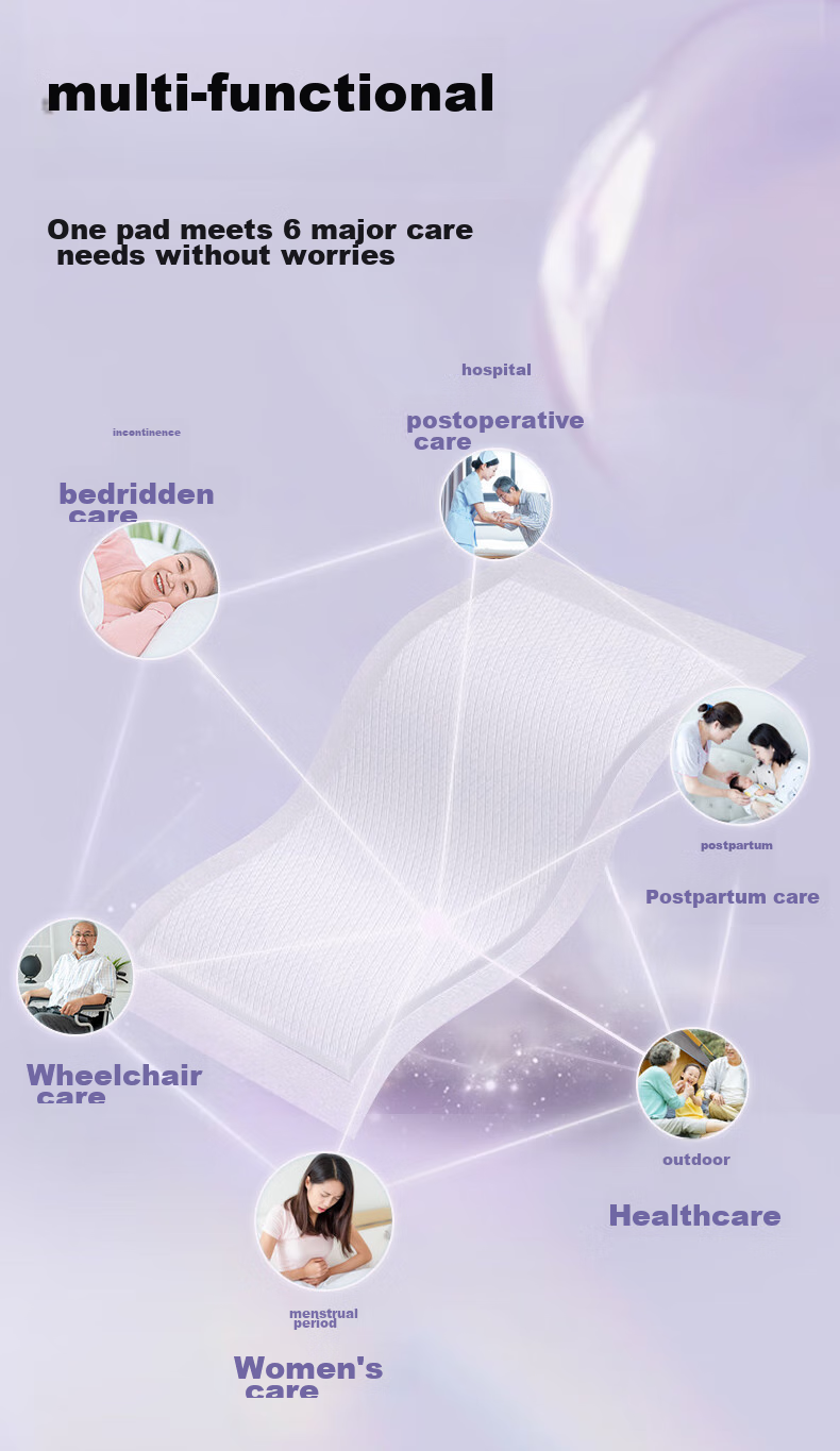Anhushi Cotton Soft Skin-Friendly Adult Care Pad XL100 Pieces (Size 60*90cm), Maternity Pad, Elderly Incontinence Pad 1