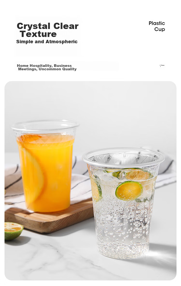 MARYYA Disposable Plastic Cups, 240ml*100 Pieces, Thickened Water Cups, Tea Cups, Beverage Cups, Aviation Cups 8