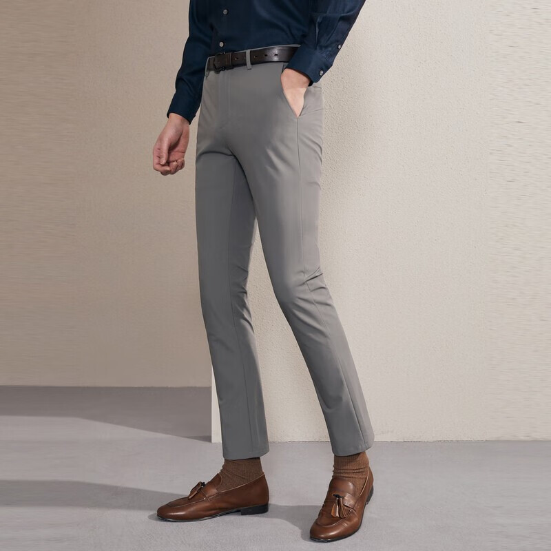 YOUNGOR Men's Pants, Spring And Summer Young Men's Dress Pants, VCHX320090PWY, Dark Green, 185/98A