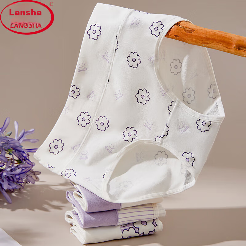 Женские трусы-шорты LangSha, хлопок, дышащие, 4 шт., размер L
