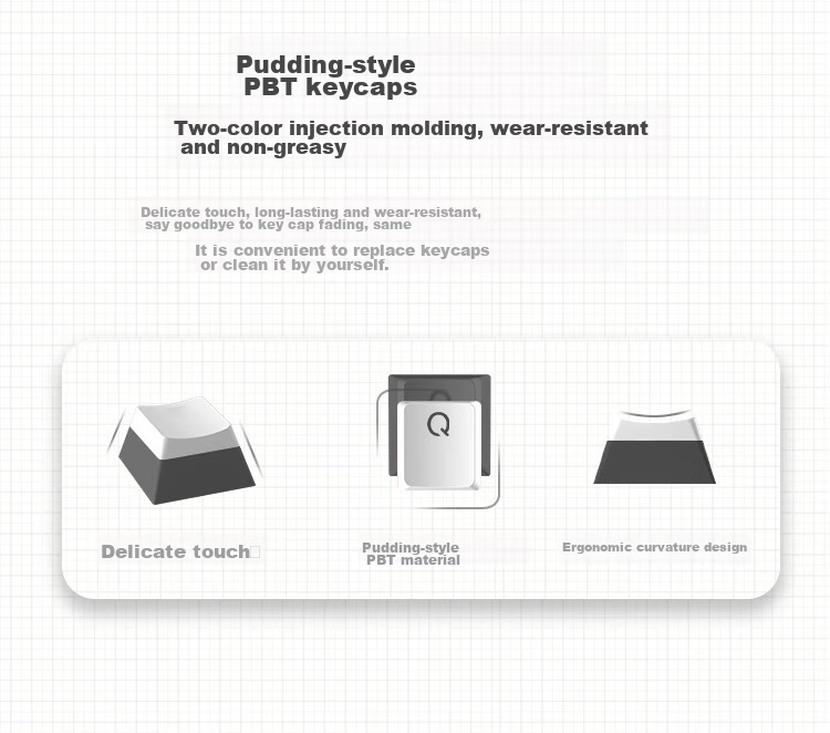 Hyeku X3Pro 87-Key Wireless Bluetooth Tri-Mode Mechanical Keyboard Hot-Swappable Sound-Absorbing Cotton PBT Keycaps with Clip-On Palm Rest Peach Soda BOX Sky Blue Switches 13