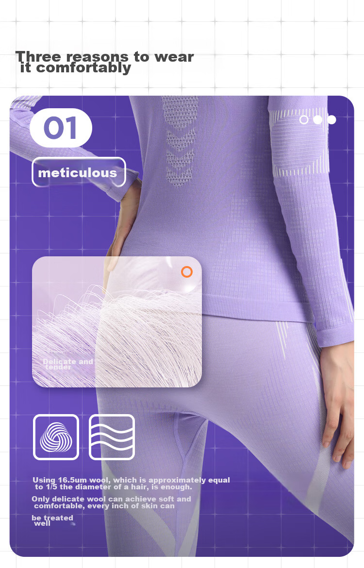 UTO Merino Wool Quick-Dry Top for Women, Outdoor Skiing Sports Daily Warm Underwear, Black-Gray Color, Size M 11