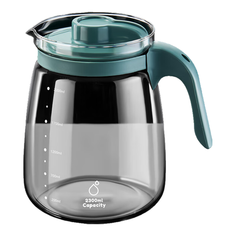 TIANXI Large Capacity Glass Cold Water Pitcher, Flower Tea Cup, Home Use Teapot for Brewing Tea, 2300ml Gift