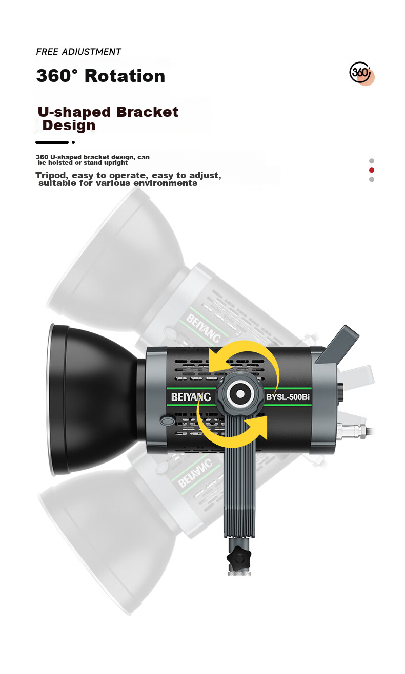 Beiyang 500W Live Streaming Fill Light, Photography Spherical Light, Soft Light, Internet Celebrity Host Beauty Light, Studio Photography Light, Video Shooting Constant Light 500BI 15