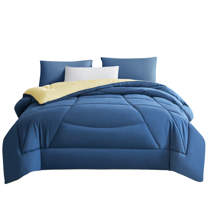 JD Original Seven-Hole Fiber Comforter, Ultra-Warm National Standard Class A Antibacterial Spring And Autumn Quilt Duvet, 2.2x2.4m Luojiang Blue