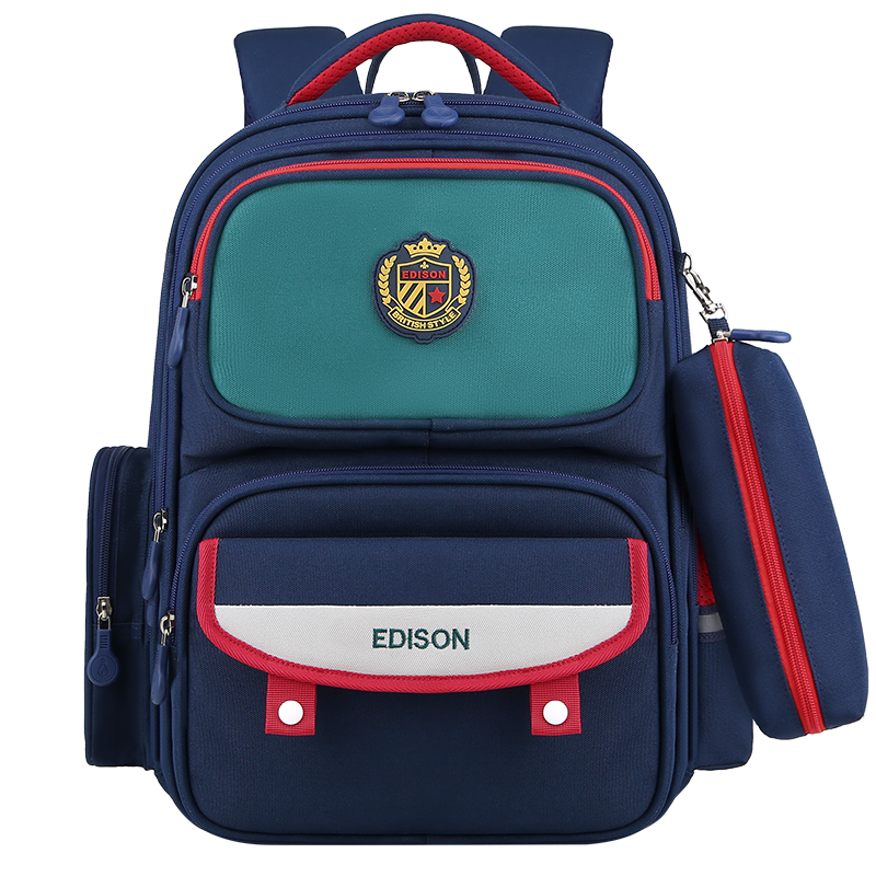 Edison Elementary School Backpack, Lightweight Spine Protection, Reflective, Large Capacity, Water-Resistant, Anti-Drop Children's Backpack 2313-1