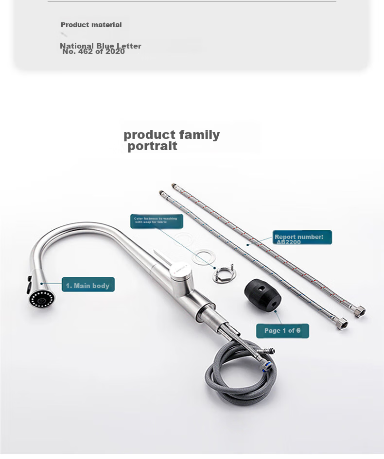 ARROW Pull-Out Kitchen Faucet, 304 Stainless Steel Hot And Cold Rotating Sink Tap for Washing Vegetables And Dishes, AE45131SS 15