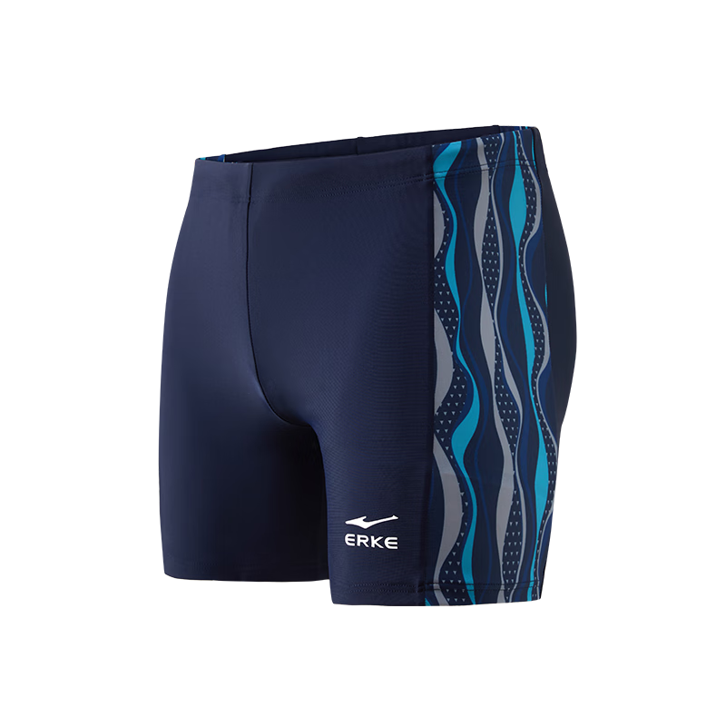 ERKE Men's Swim Trunks, Comfortable Boxer Style, Large Size, Anti-Embarrassment, Quick-Drying, Competitive Swimming Trunks, Professional Training Equipment, Hot Spring Shorts