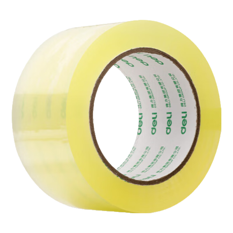 Deli High-Quality Transparent Yellow Packing Tape/Strapping Tape, 60mm*100m*50μm, 5 Rolls/tube, Office Supplies, JD414