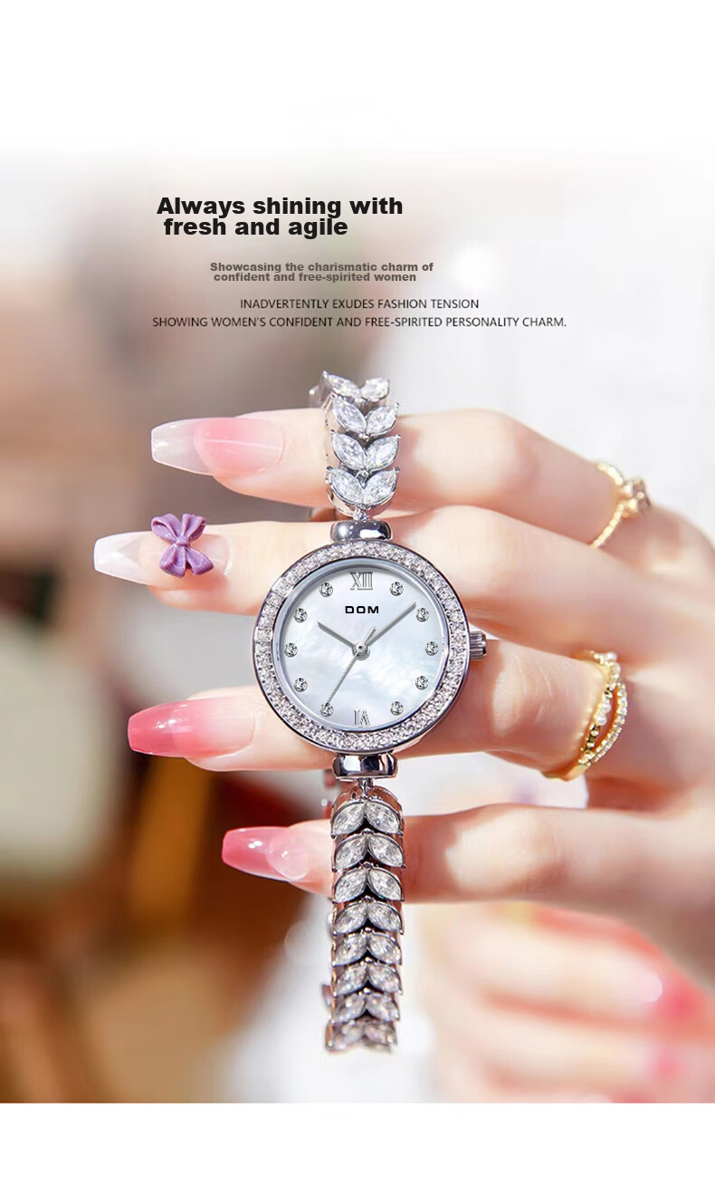 DOM Ju Jingyi's Same Style Mermaid Watch, Women's Light Luxury Exquisite Niche Small Dial, New Year's Day Gift for Girls 1