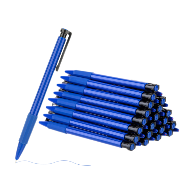 Deli 0.7mm English-Specific Low Viscosity Ballpoint Pen, Mini Medium Oil Pen, 36 Pieces/box, DL-6546S Blue