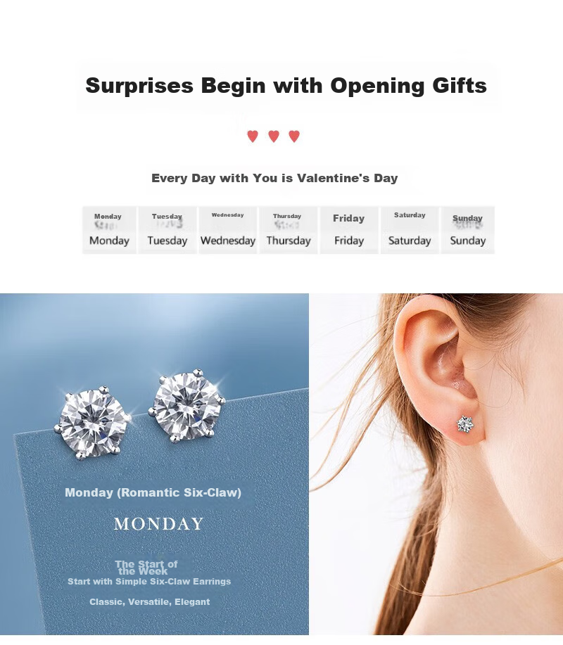 N2it Silver Needle Weekly Earrings Gift Box Set for Women, Ear Piercing Care Kit, Birthday Gift for Girlfriend Or Wife, Practical Present 7