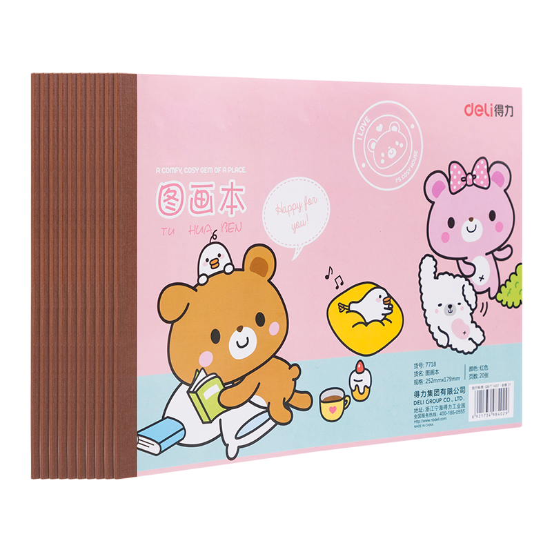 Deli 10 Packs of 200 Sheets Children's Blank Sketchbooks, Kindergarten And Elementary School Art Drawing Books, Doodle Books, Painting Books, Toys, Pink Student Back-To Stationery