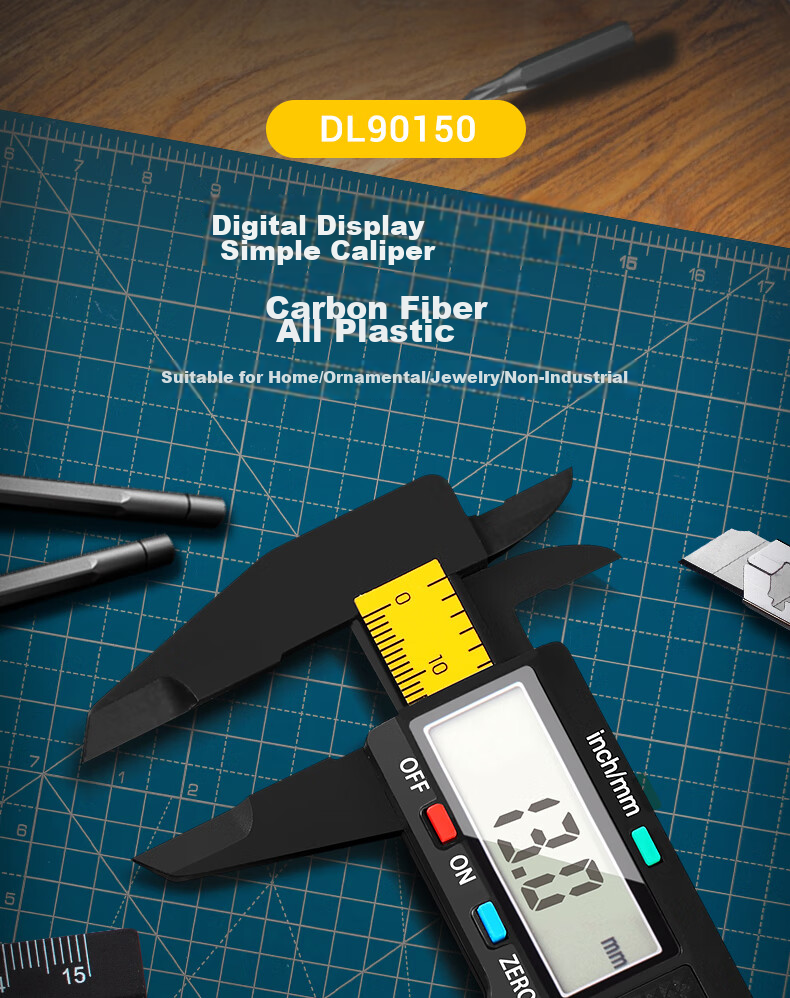 Deli Digital Caliper, Carbon Fiber Electronic Vernier Caliper, High-Precision Inner And Outer Diameter Measurement Tool for Home Use, Antiques, Collectibles And Jewelry Measurement 2