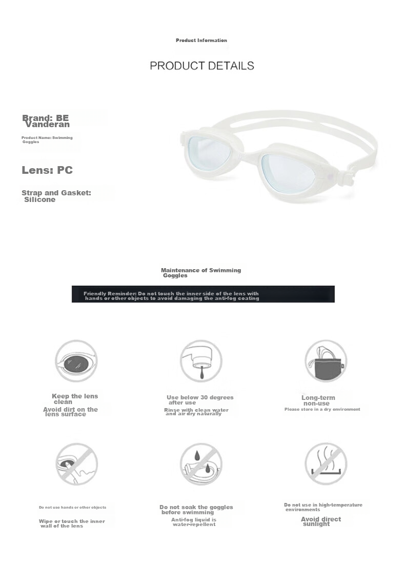BALNEAIRE Racing Swimming Goggles, High Definition Anti-Fog UV Protection, Comfortable Non-Binding Eye Protection Swimming Equipment BYJ072 Flowing Black 7