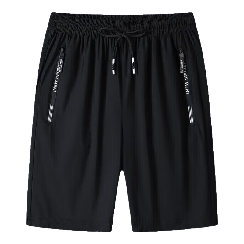 JEEP SPIRIT Men's Shorts, Summer Fashion Breathable Cool Sports Outdoor Shorts, Black XL