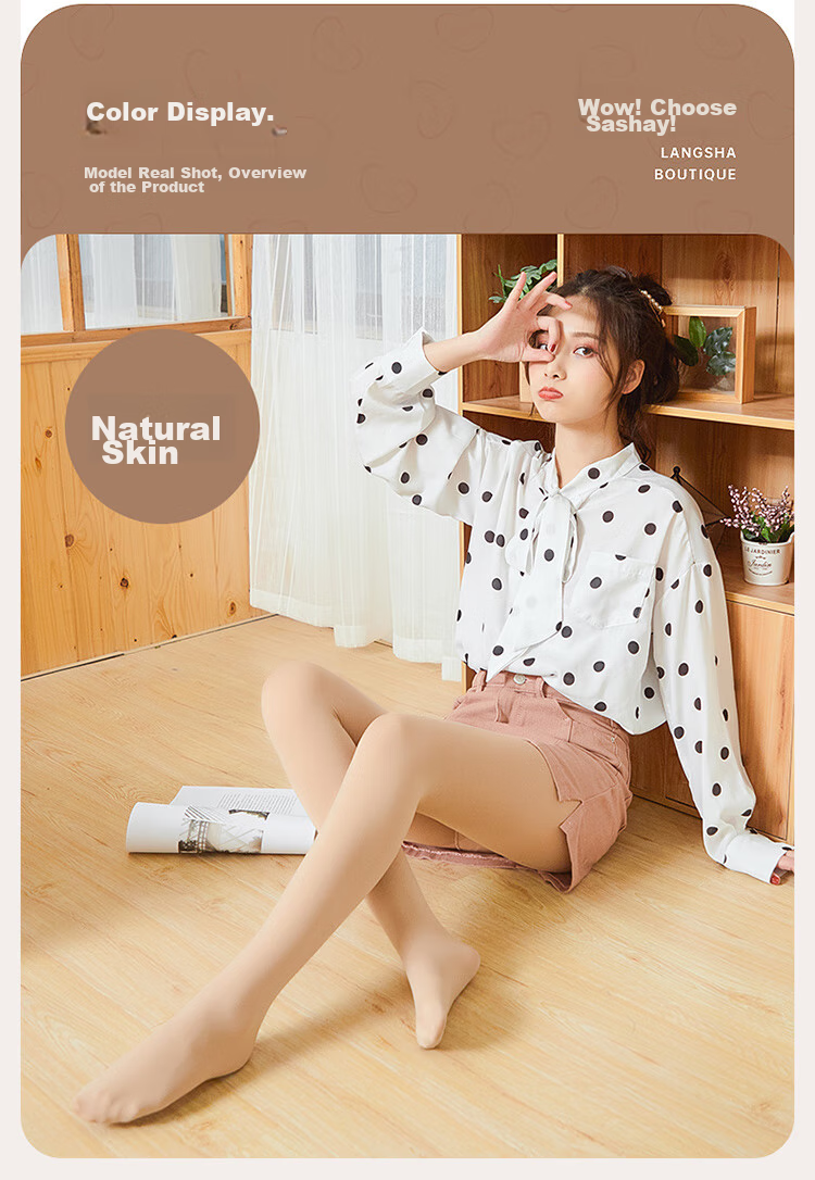LangSha Silk Stockings, Nude Pantyhose for Women, Spring And Autumn Season, Bare Leg Effect, Velvet-Like, Medium Thickness Base Socks, Non-Transparent, 120D 14