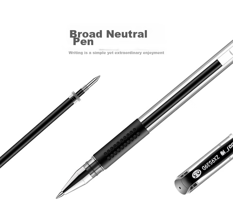 GuangBo Gel Pen Signature Pen, 0.5mm Black Bullet Tip, Soft Grip, Pull-Cap, Classic Office Business Signature Pen Stationery, Pack of 12, ZX9009D 2