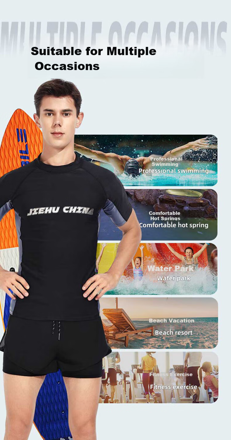 Jiehu Men's Swim Trunks Set, Youth Anti-Embarrassment Swimwear for Hot Springs, Surfing And Diving, Dual-Use Swimming Gear 6