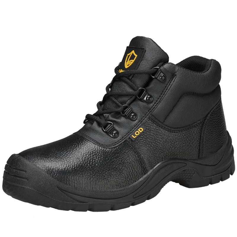 BlueOwl Shield Men's High-Top Waterproof Steel Toe Anti-Smash Puncture-Resistant Wear-Resistant Leather Safety Work Construction Shoes DL202 Size 37