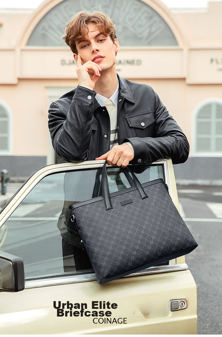 GOLF Business Briefcase for Men, Large Capacity Handbag, 15-Inch Laptop Bag, Horizontal Style Briefcase, Shoulder Crossbody Bag 1