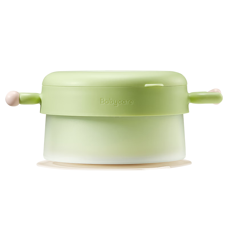 Babycare Children's Tableware, Baby Food Bowl, Insulated Bowl, Baby Eating Tools, Newborn Gift Box, Gift Set of 5 Pieces, Green PPSU