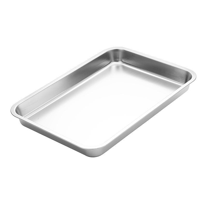 Golden Key Stainless Steel Flat Deep Rectangular Basin Tray Steaming Rice Dish Serving Dish Fruit Plate GK-FP5035-50