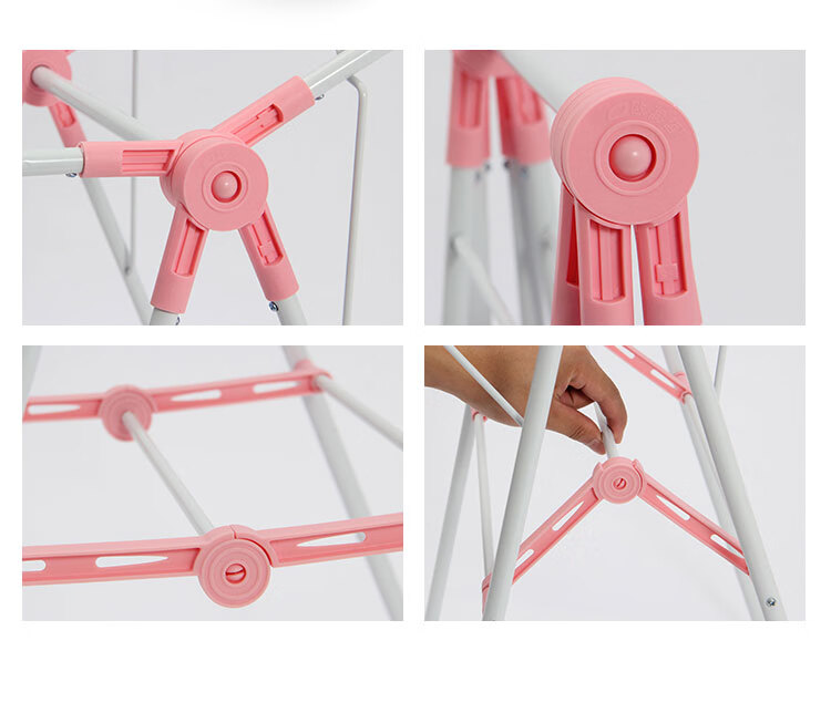 Ourunzhe Clothes Drying Rack, Foldable Floor-Standing Balcony Hanger, Indoor Clothes Storage Rack, Garment Drying Stand, 120cm 7