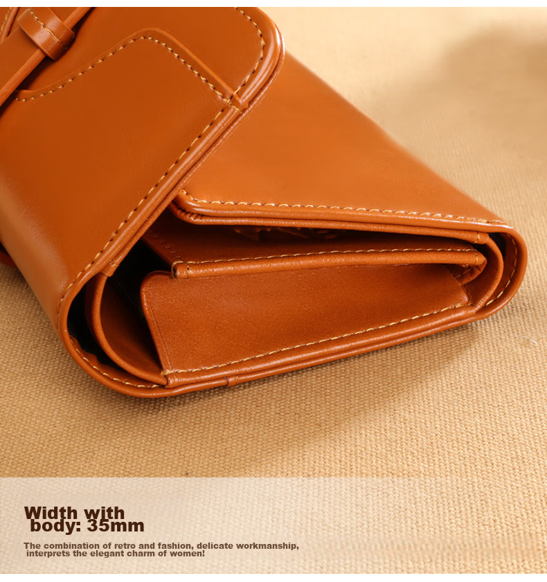 Viney Leather Women's Wallet, Foldable Short Coin Purse, High-End ID Card Holder, Integrated Brand Large Capacity Wallet, Leather Clutch 31
