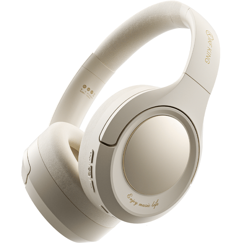 IKF KingS2.0 Over-Ear Bluetooth Headphones with Active Noise Cancellation, Gold Standard Certification, High Sound Quality, Long Battery Life, Low Latency, Suitable for Students, Compatible with Phones And Computers, Youth Edition - Cloud White