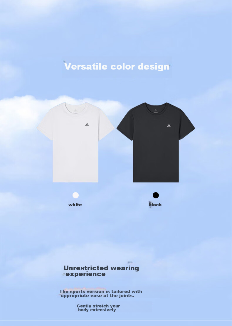 PEAK Short-Sleeve Men's Summer Quick-Dry T-Shirt, Breathable Running Top, Fitness Wear, Casual Sportswear, Sweat-Wicking Morning Jogging, Black 6