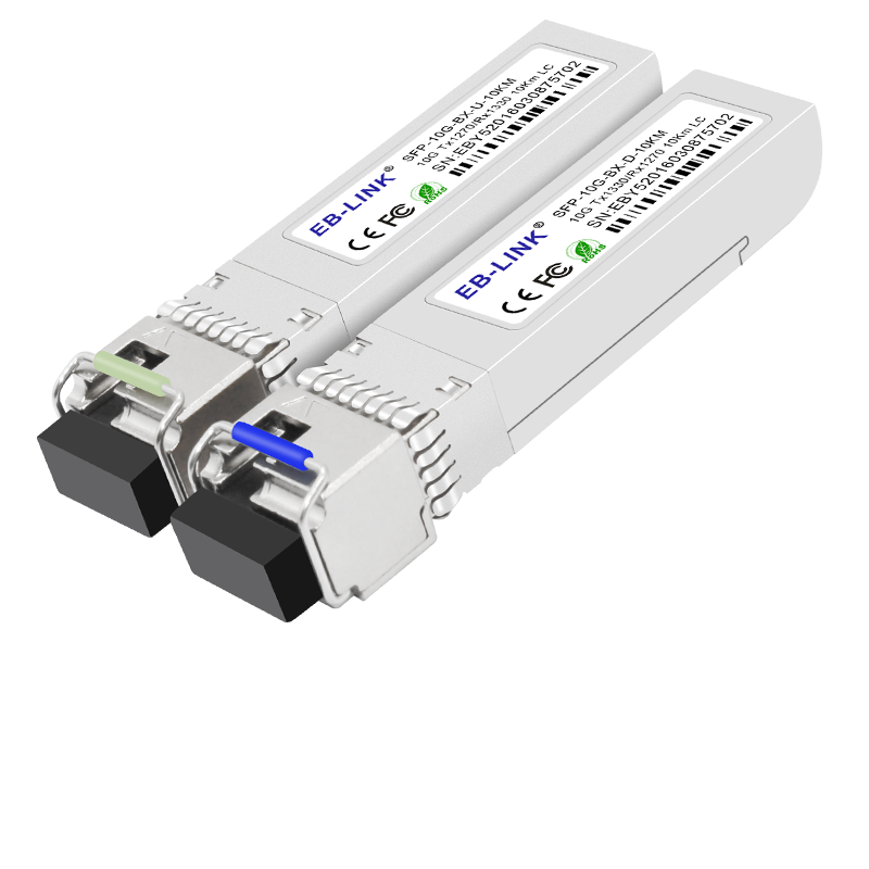 EB-LINK SFP-10G SFP+ Single-Mode Single-Fiber Optical Module, 10G Gigabit Single-Core, 10km Range, with DDM, Compatible with Huawei