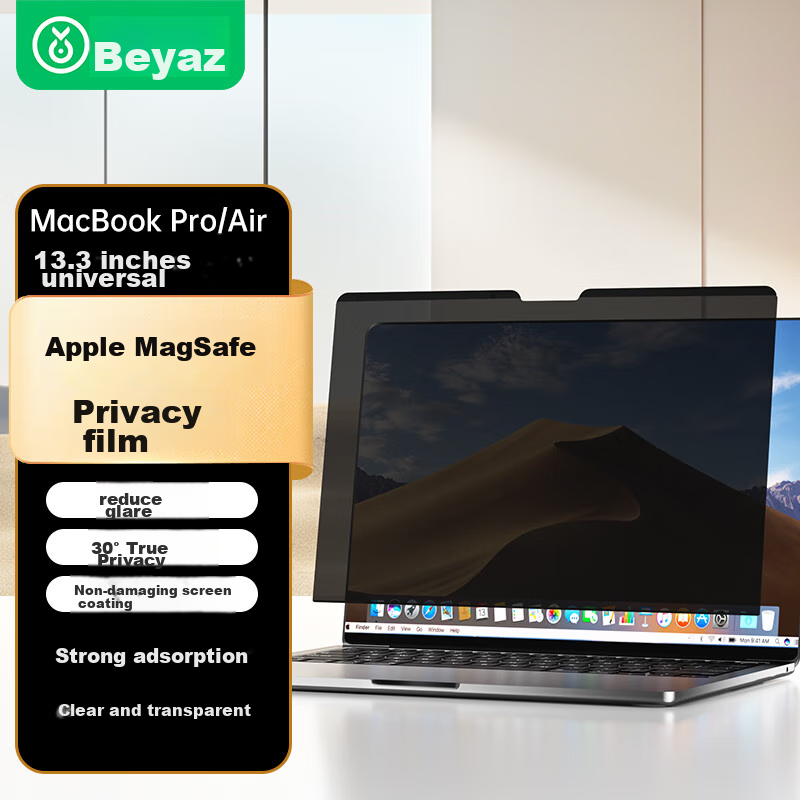 BIAZE Privacy Screen Protector for Apple Macbook Air/Pro, 13.3-Inch Laptop Screen Magnetic Anti-Peeping Film, Detachable Privacy Protection Film, Universal Easy-To Scratch-Resistant