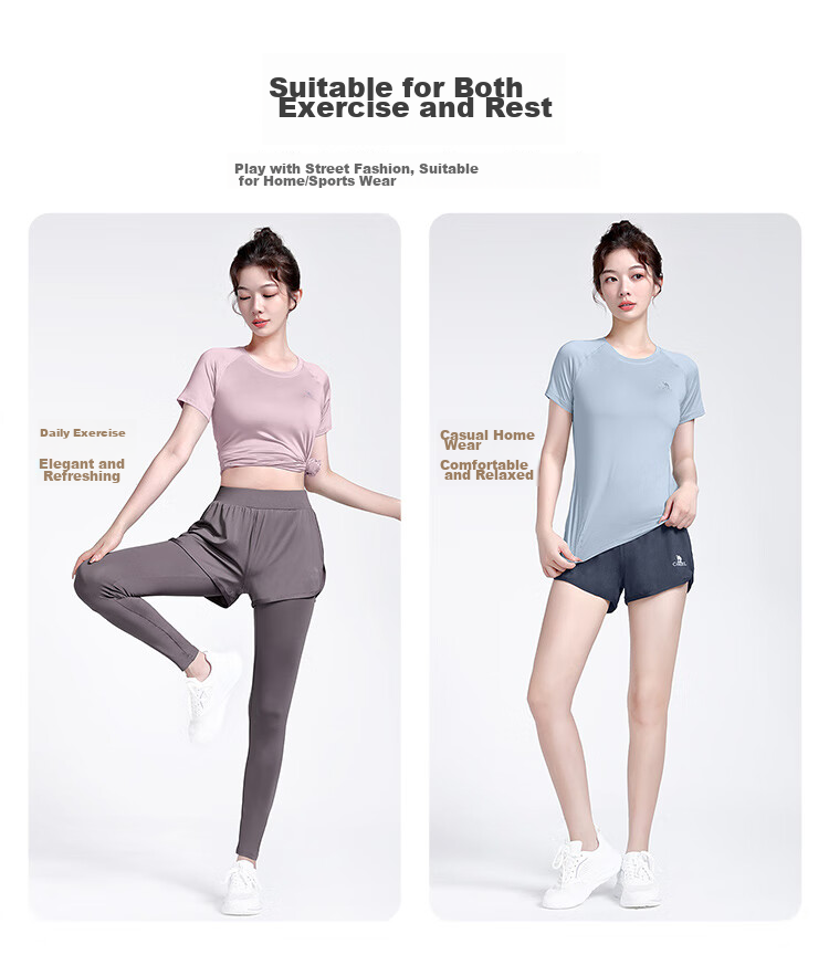 CAMEL Yoga Outfit Set for Women, Morning Run Outdoor Sportswear, Slim-Fit Breathable Fitness Wear, Five-Piece Set YK22255493 14