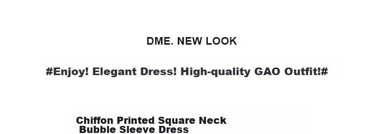 Dme Chiffon Floral Print Summer Waist-Cinching A-Line Square Neck Puff Sleeve Floral Single Row Decorative Button Dress for Women Summer Goose Yellow S 1