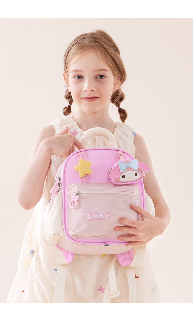 Hello Kitty Kindergarten Backpack for Girls Aged 3-6, Princess Backpack for Children's Preschool, Double Shoulder Bag Gift, 96660 Kuromi Purple 9