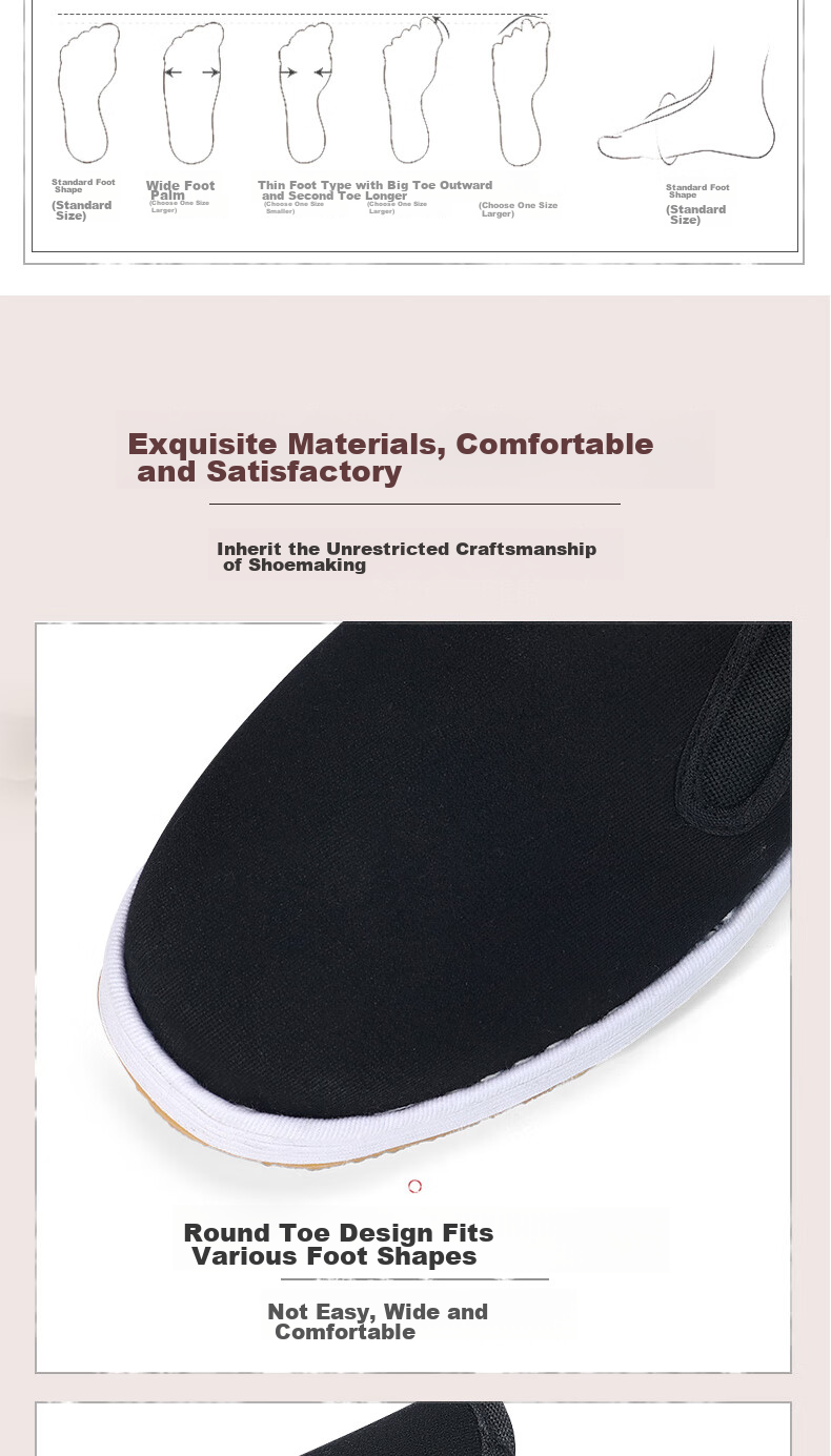 BUS HEYUAN Traditional Thousand-Layer Slip-On Odor-Resistant Old Beijing Cloth Shoes, Casual Middle-Aged And Elderly Men's Shoes, Cowhide Sole YW3PT, Size 42 8