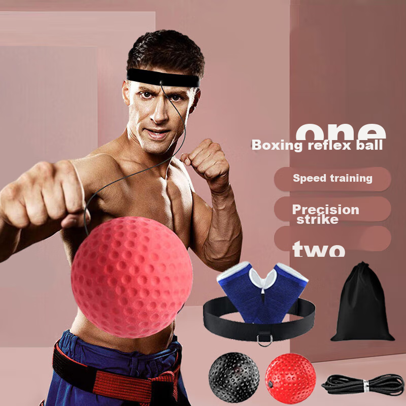 Duweike Boxing Speed Ball, UFC Fighting Sanda Training Stress Relief Head-Mounted Reaction Ball, MMA Double Ball