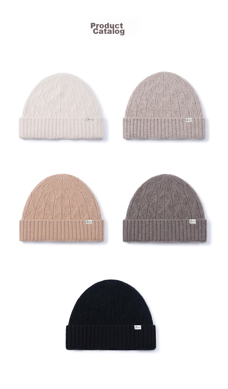 JIUMU Cashmere Warm Knit Hat, Autumn And Winter Woolen Cap, Cold Hat, Winter Hat, Outdoor Ear Protection Cold Cap for Women in Winter 27