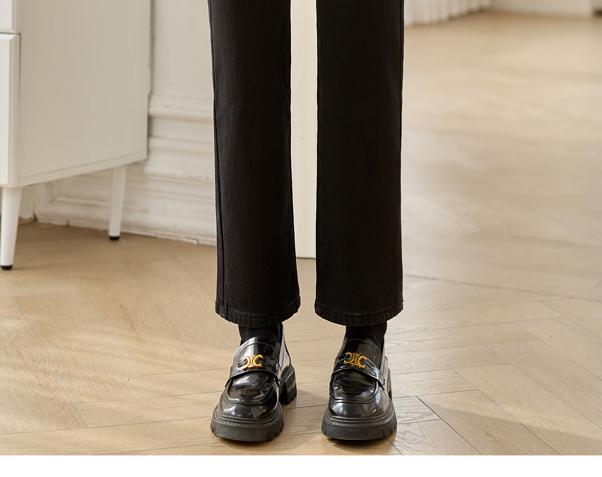PinCai Autumn Winter Fleece-Lined High-Waist Slim Fit Skinny Jeans for Women Stretch Warm Pants P139N3231 7