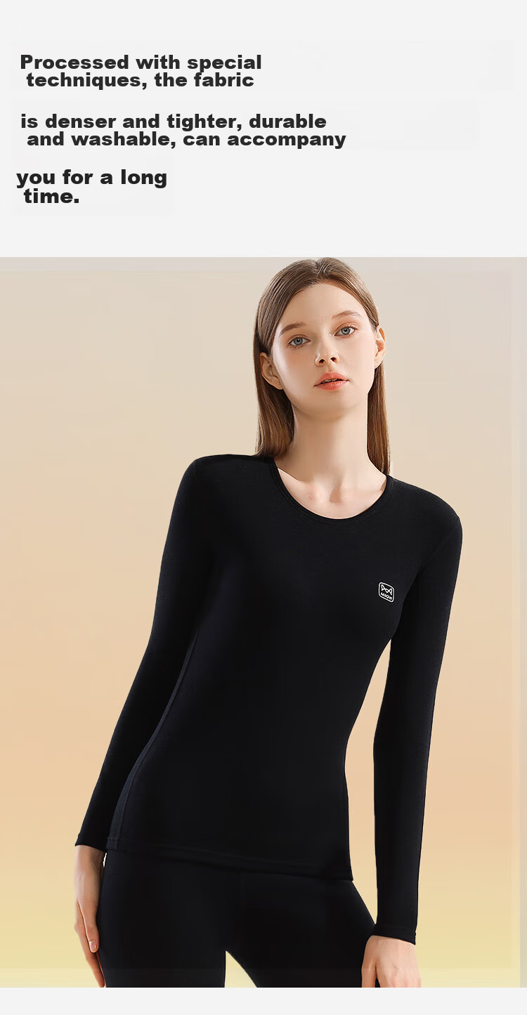 MiiOW Thermal Underwear for Women, Modal Base Layer with Cashmere And Silk, Autumn Top And Bottom Set, Pink, Size L 18